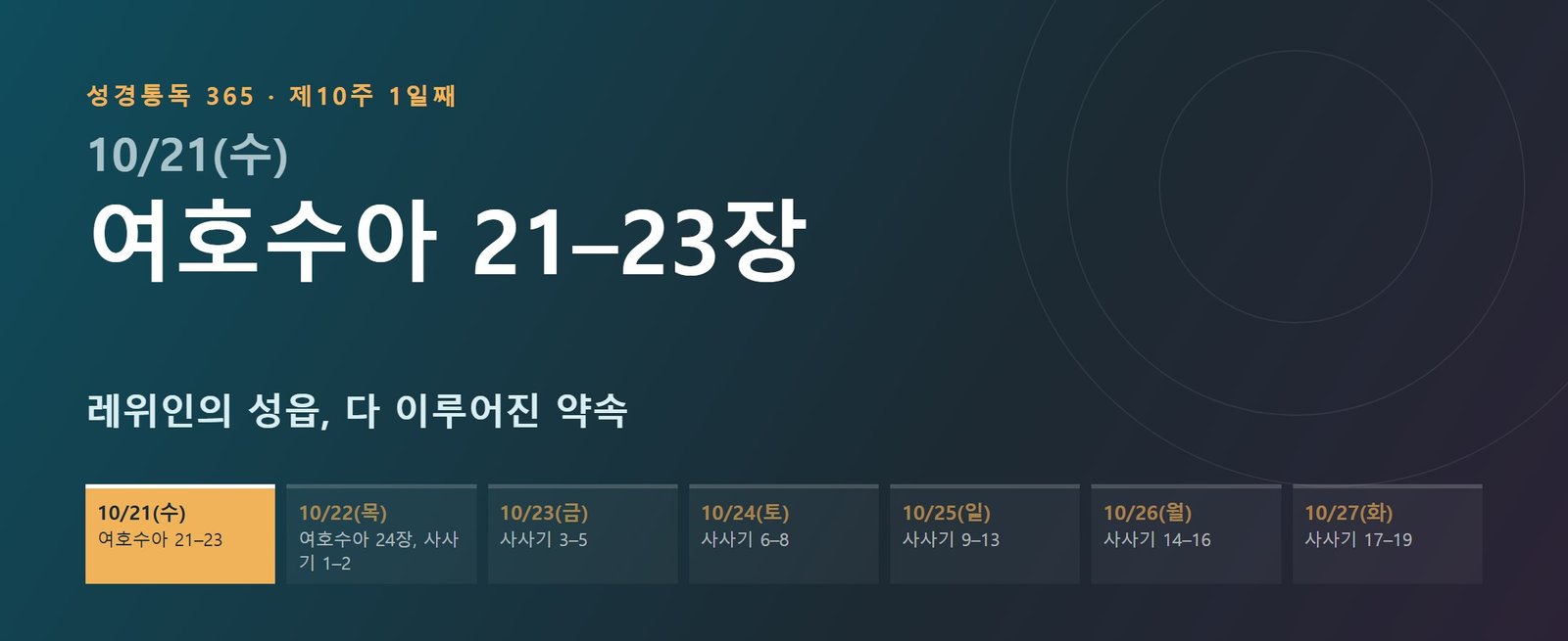 여호수아 21–23장 성경통독 해설 — 레위인의 성읍, 다 이루어진 약속 (제10주 1일째)